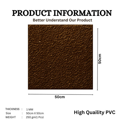 Metallic Bronze Self Adhesive PVC wall Panels Textured Design

