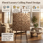 Metallic Coffee Ornamental Floral Design 3D PVC Ceiling Panel Front view