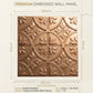 Metallic Coffee Ornamental Floral Design 3D PVC Ceiling Panel Size view