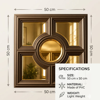Metallic Coffee Regal Medallion Design With 5 Side Gold Mirror-1