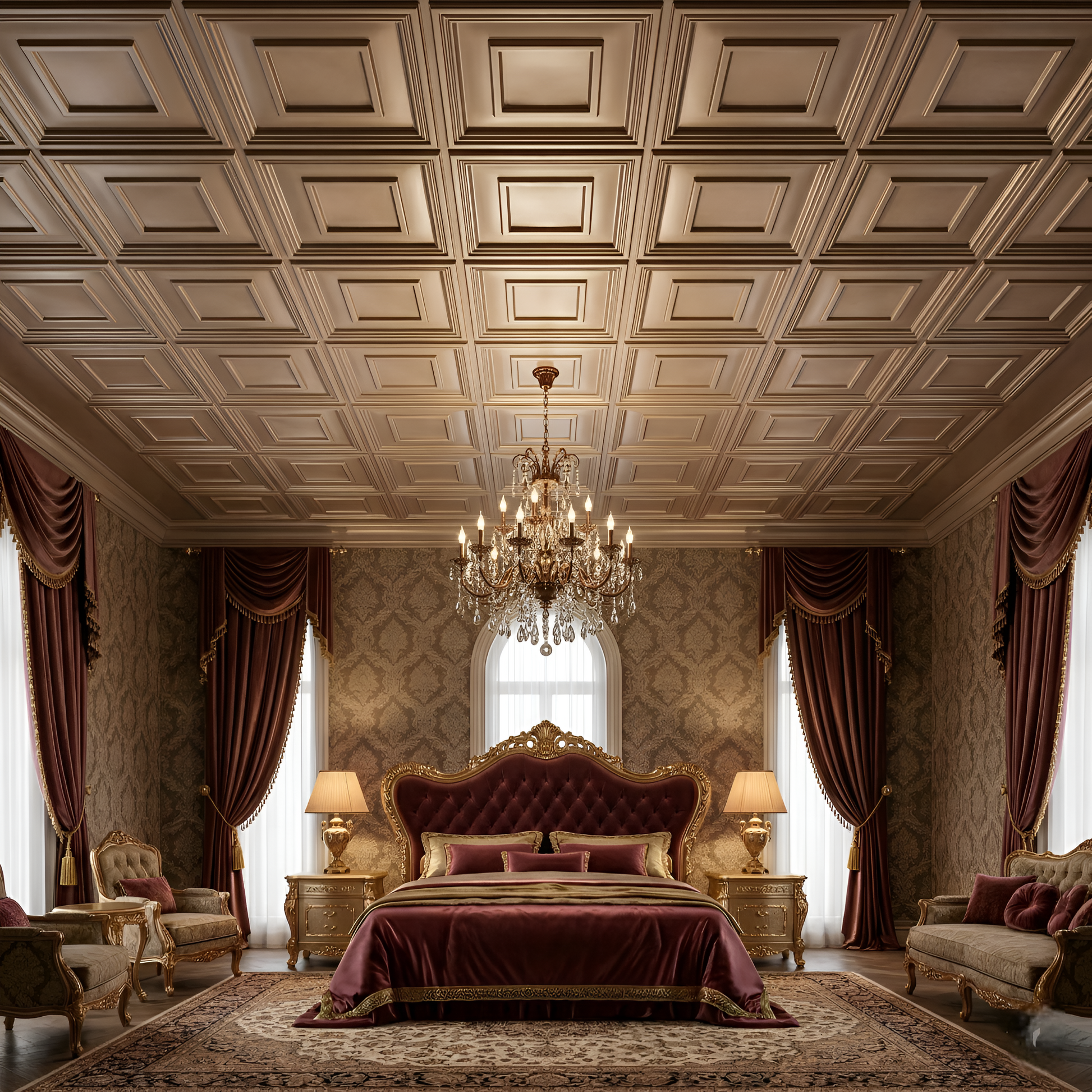 Metallic Coffee Square Design 3D ceiling Panel -2