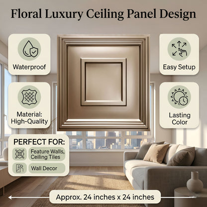 Metallic Coffee Square Design 3D ceiling Panel -3