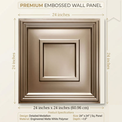 Metallic Coffee Square Design 3D ceiling Panel -4