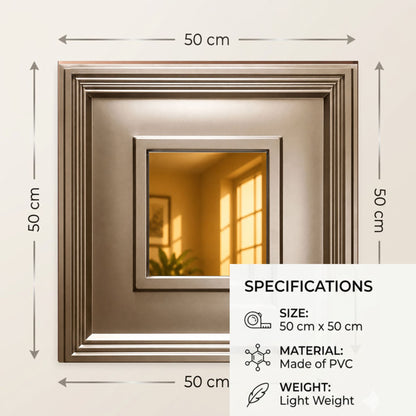 Metallic Coffee Square Design With Golden Mirror-1