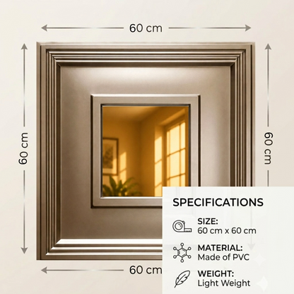 Metallic Coffee Square Design With Golden Mirror-3