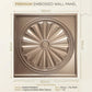 Metallic Coffee Sunburst Design 3D PVC Ceiling Panel Measurement View