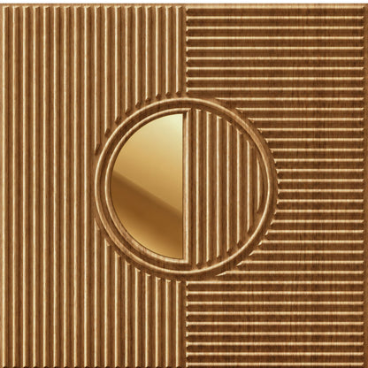 Metallic Wood - Copper Self Adhesive PVC wall Panels Fluted Circle Design
