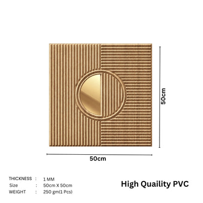 Metallic Wood - Copper Self Adhesive PVC wall Panels Fluted Circle Design
