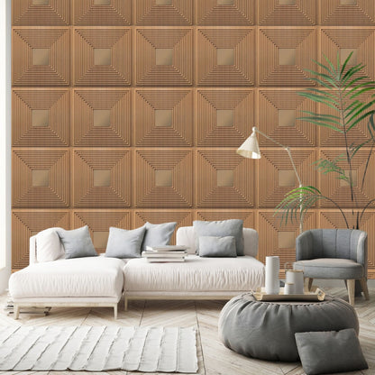 Metallic Wood - Copper Self Adhesive Panels Line Design