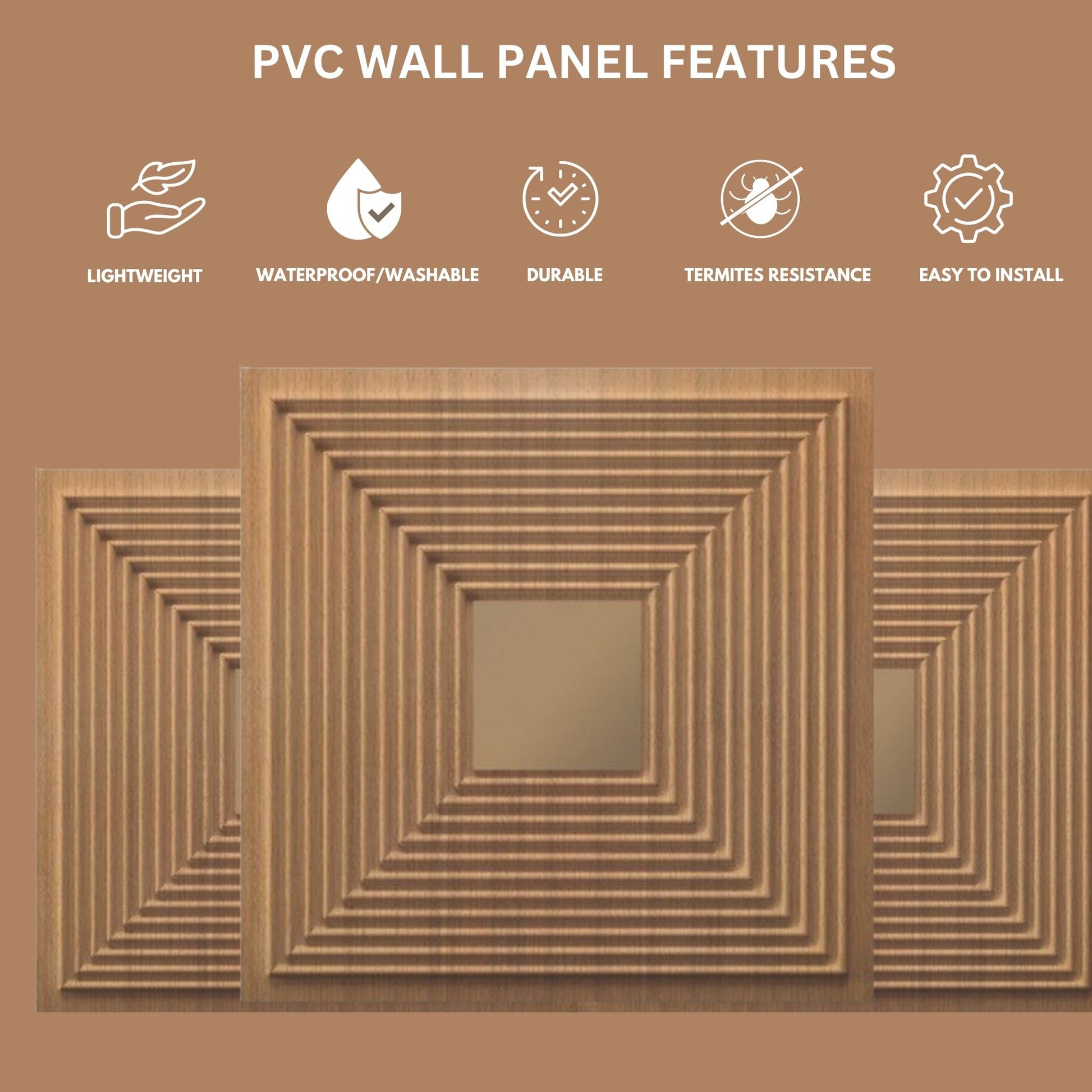 Metallic Wood - Copper Self Adhesive Panels Line Design