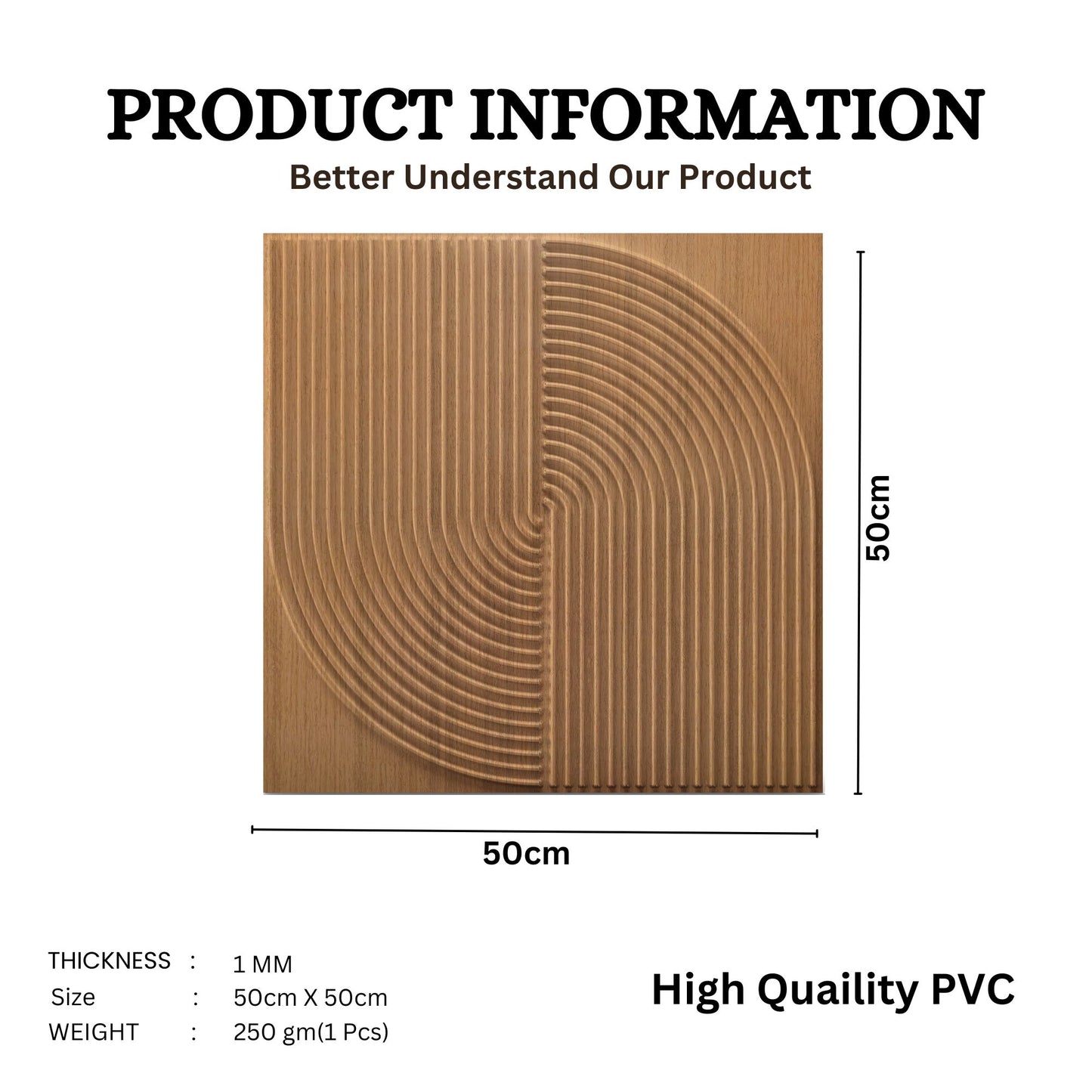 Metallic Wood Self Adhesive Panels Circle Design