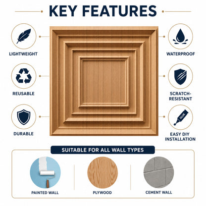 Metallic Wood 3D Wall Panels Accent Design2