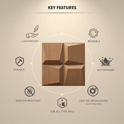 Metallic Wood 3D Wall Panels Cube Design-3