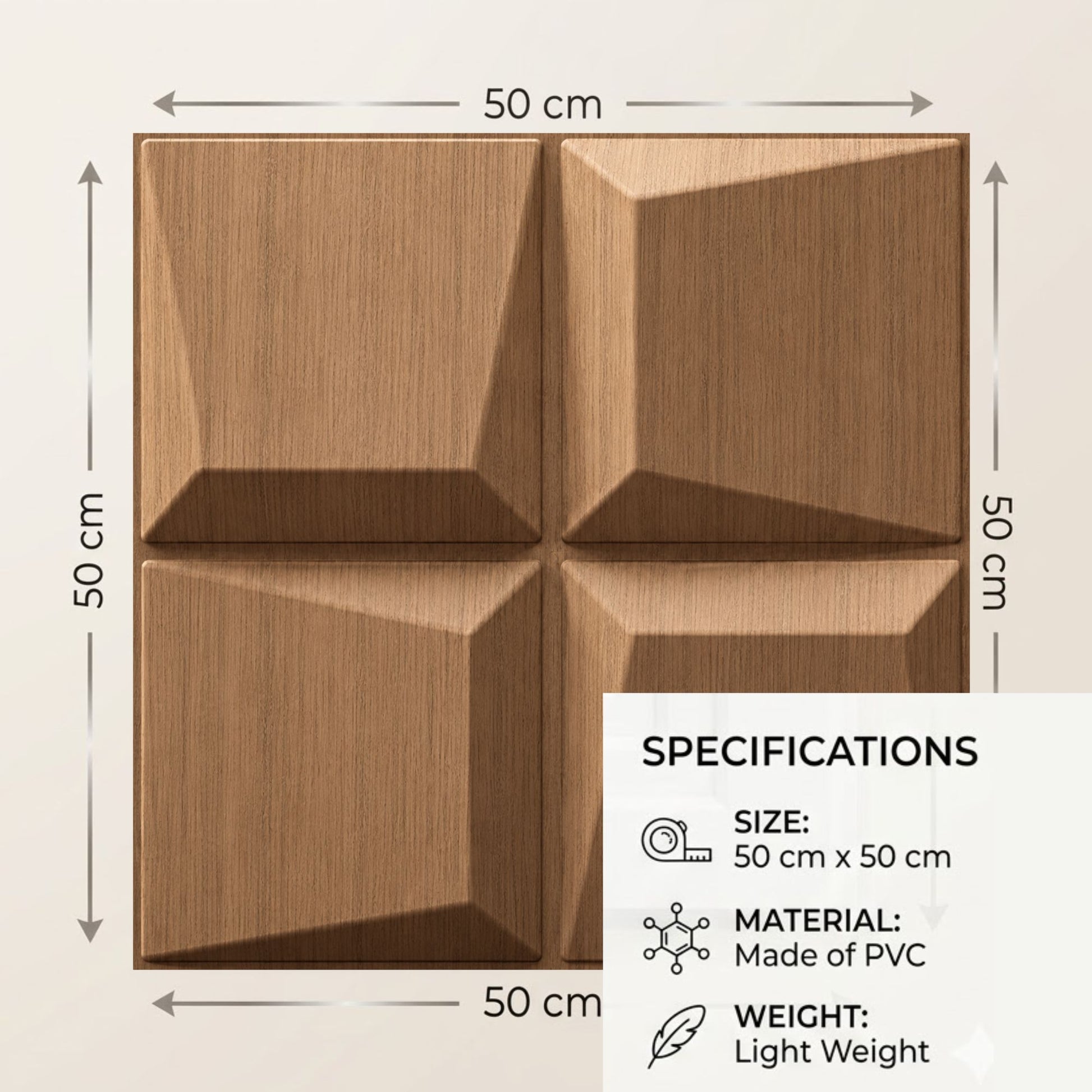 Metallic Wood 3D Wall Panels Cube Design-4