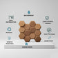 Metallic Wood 3D Wall Panels Hexagon Design-td038