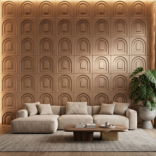 Metallic Wood Archi Design 3D Wall Panel-1