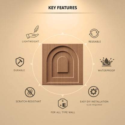 Metallic Wood Archi Design 3D Wall Panel-2