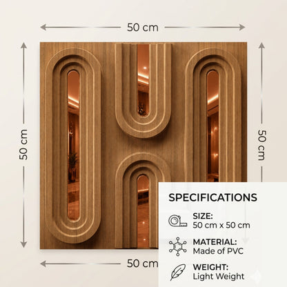 Metallic Wood Copper Acrylic Loops Design 3D Wall Panel-4