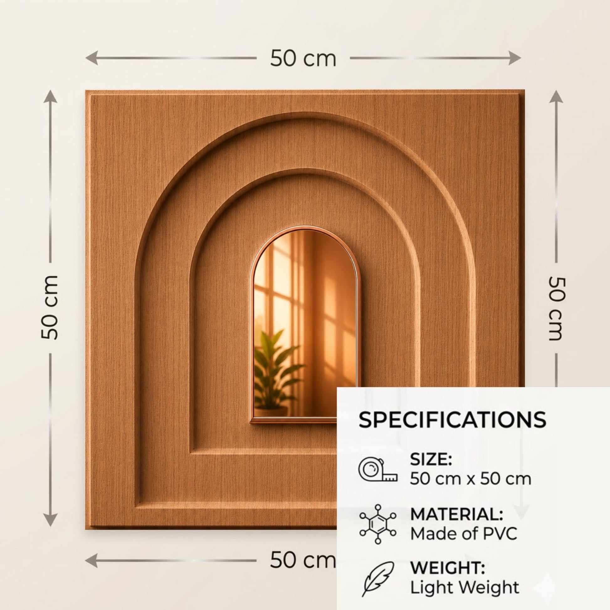Metallic Wood Copper Archi Design Acrylic 3D Wall Panel-2