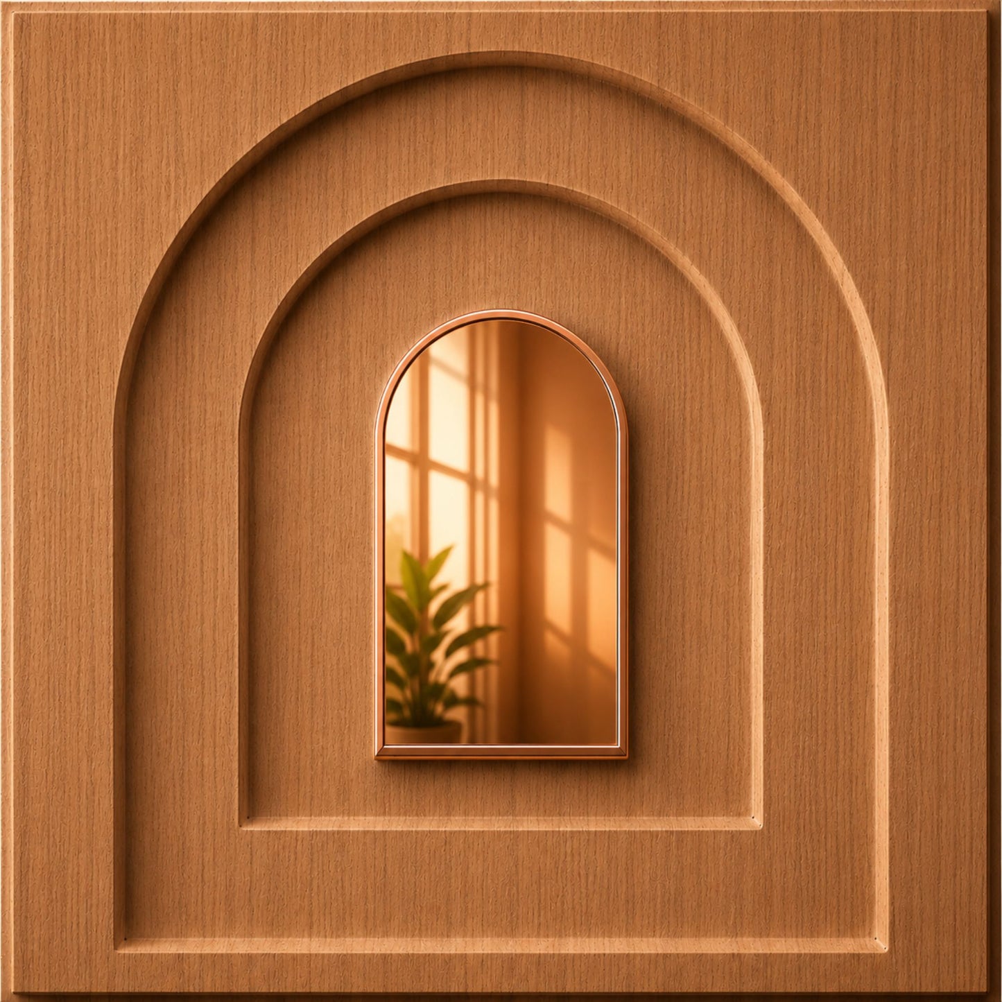 Metallic Wood Copper Archi Design Acrylic 3D Wall Panel