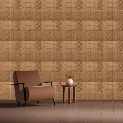 Metallic Wood Self Adhesive Panels Square Design