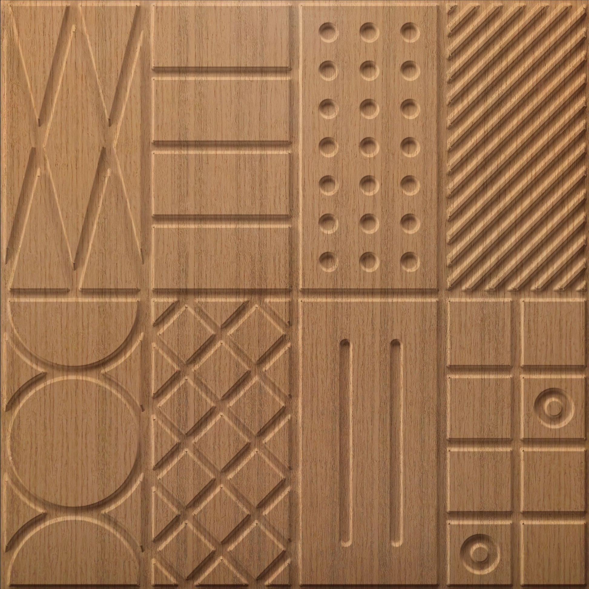 Metallic Wood Self Adhesive Panels Square Design