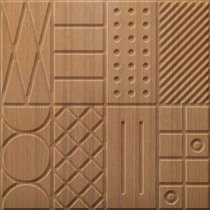 Metallic Wood Self Adhesive Panels Square Design