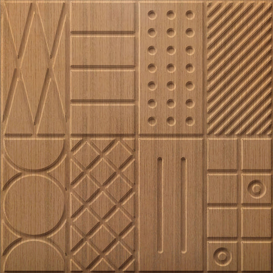 Metallic Wood Self Adhesive Panels Square Design