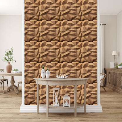 Metallic Wood Diamond Design 3D Wall Panel View-1