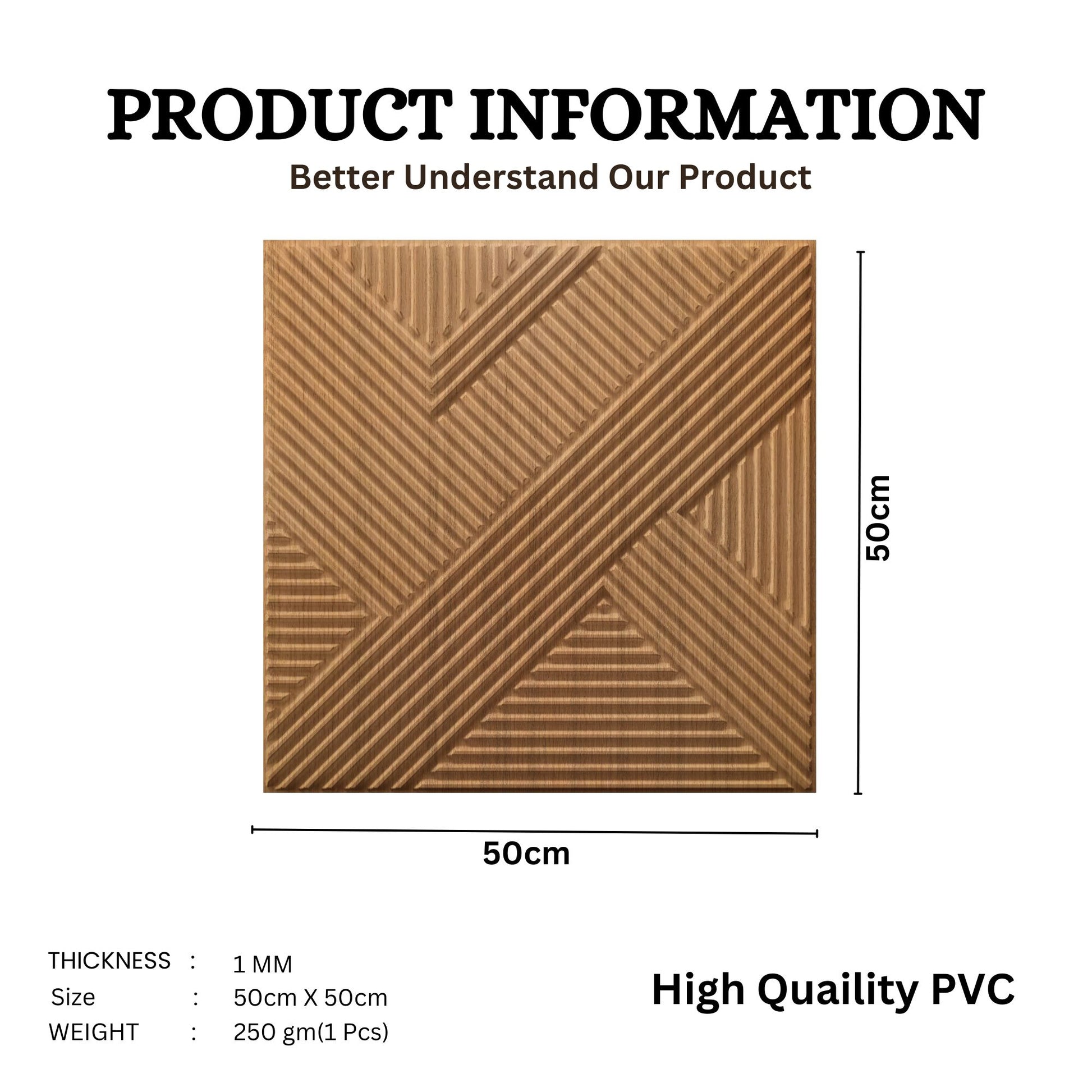 Metallic Wood Self Adhesive Panels Line Abstract Design