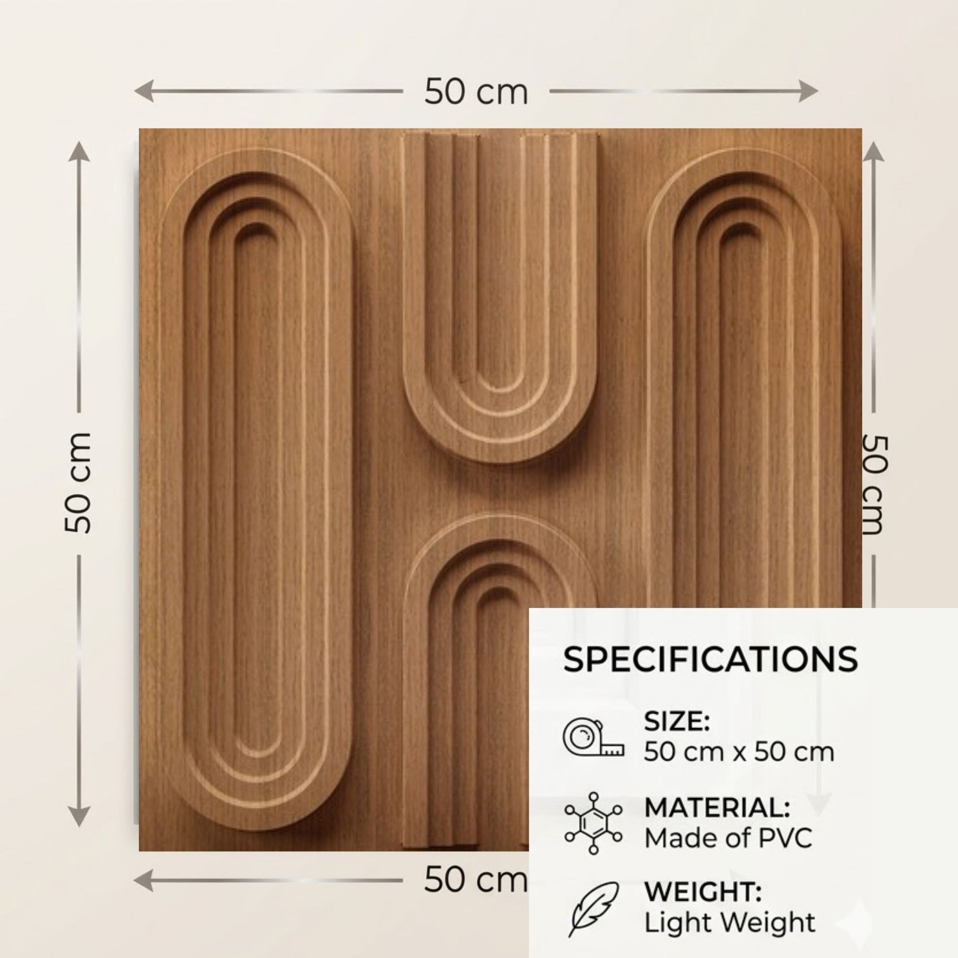 Metallic Wood Loops Design 3D Wall Panel-3