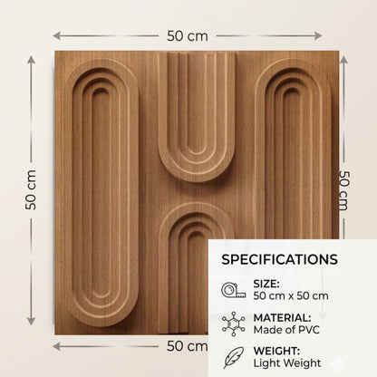 Metallic Wood Loops Design 3D Wall Panel-3