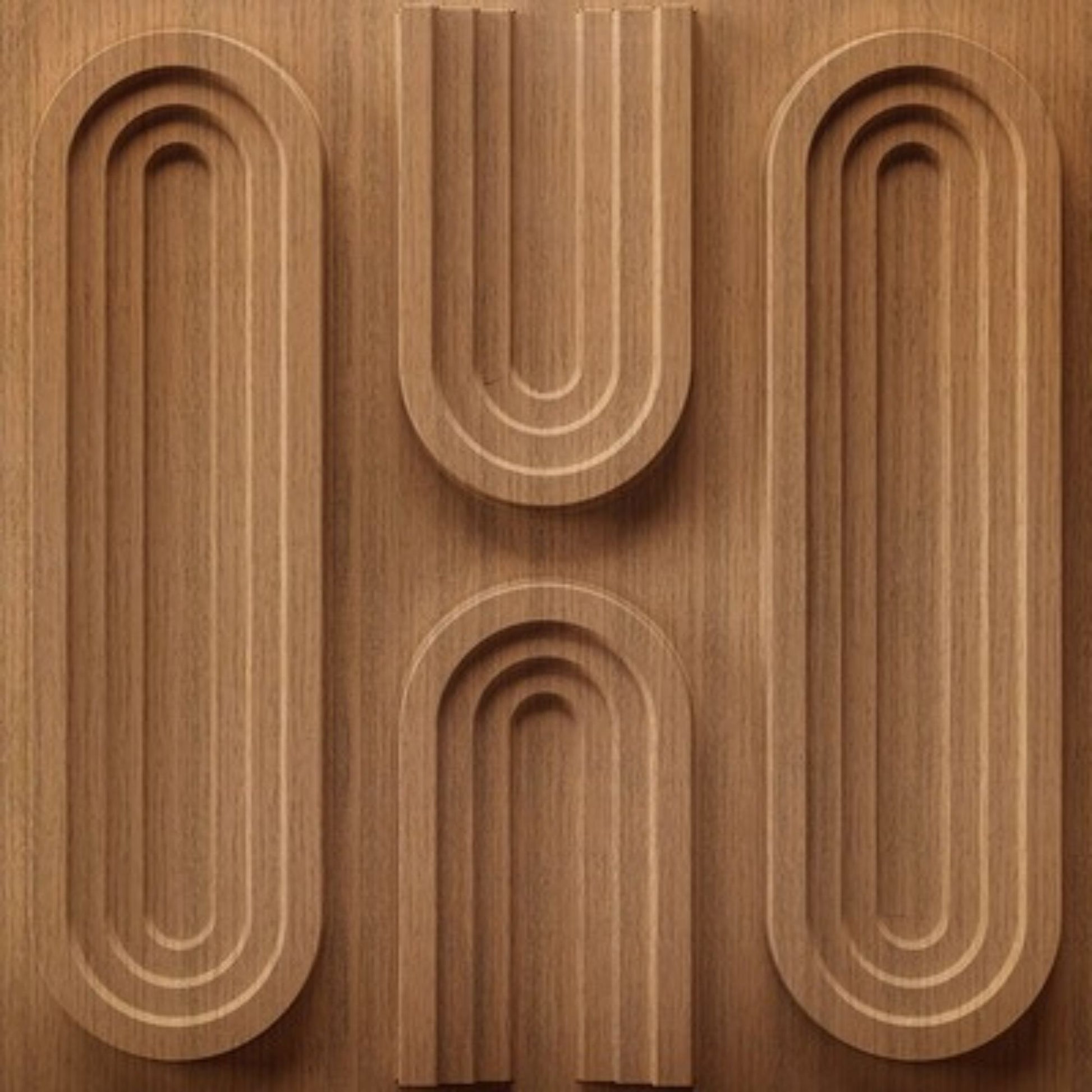 Metallic Wood Loops Design 3D Wall Panel