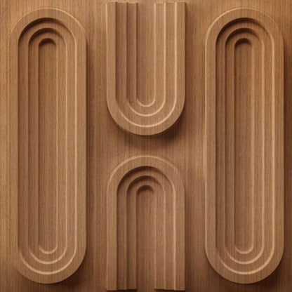 Metallic Wood Loops Design 3D Wall Panel