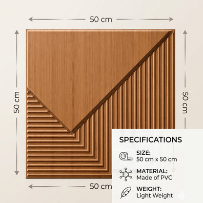 Metallic Wood Plaina Design 3D Wall Panel-3