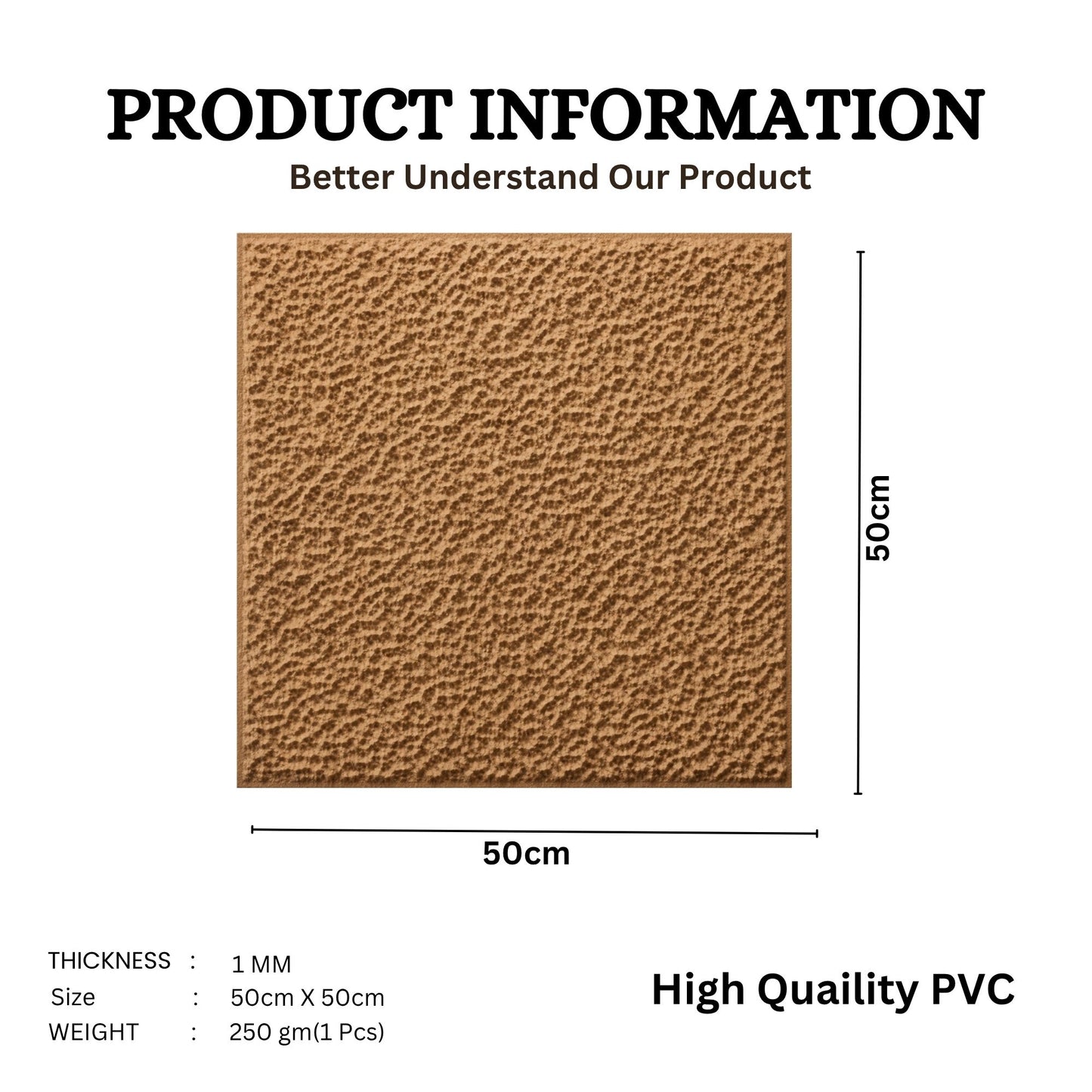 Metallic Wood Self Adhesive PVC wall Panels Textured Design
