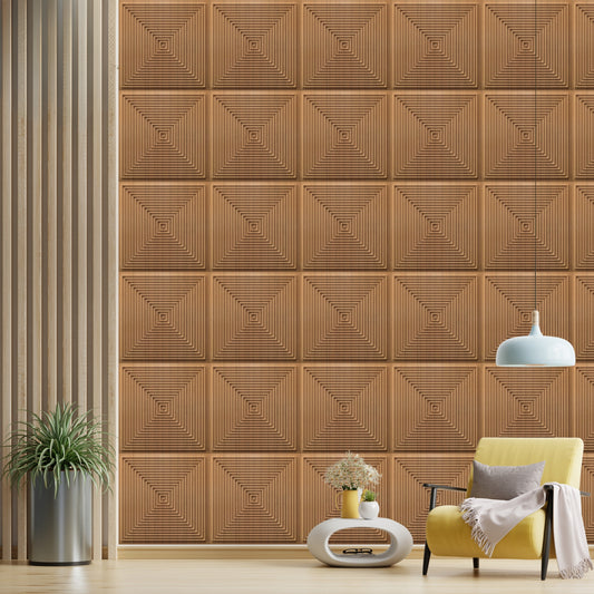 Metallic Wood Self Adhesive Panels Square Design TP112