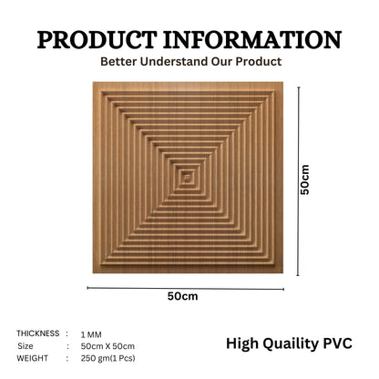 Metallic Wood Self Adhesive Panels Square Design TP112