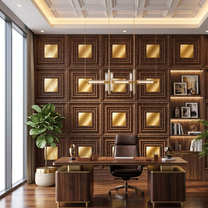 Mettalic Bronze Gold Accent Design Acrylic 3D Wall Panel-1