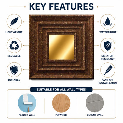 Mettalic Bronze Gold Accent Design Acrylic 3D Wall Panel-5