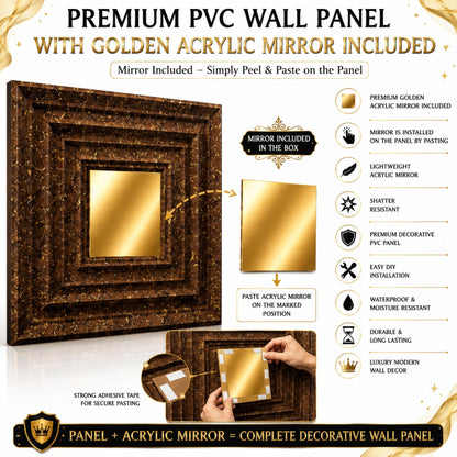 Mettalic Bronze Gold Accent Design Acrylic 3D Wall Panel-6