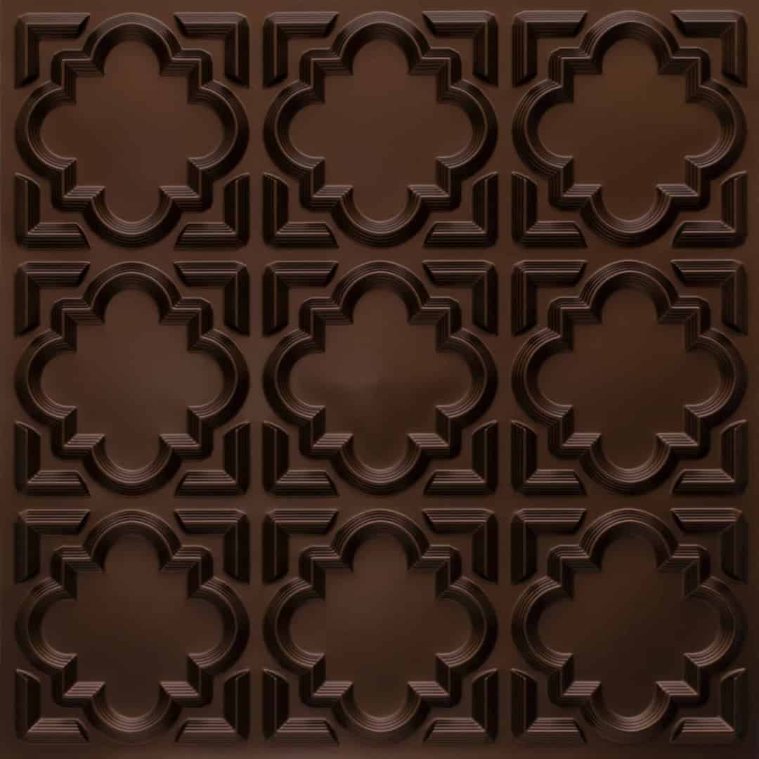Mocha Color Quatrefoil Design 3D Ceiling Panel