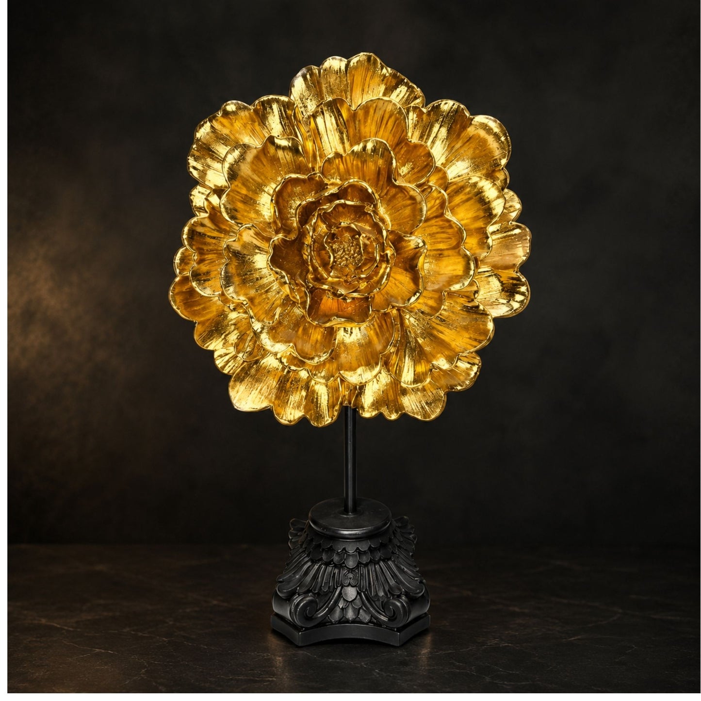 Abstract Modern Art Sculpture Showpiece for Home Decor - Golden Flower