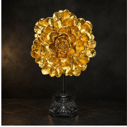 Abstract Modern Art Sculpture Showpiece for Home Decor - Golden Flower