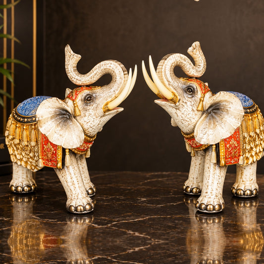 Abstract Modern Art Sculpture Showpiece for Home Decor - White Elephant