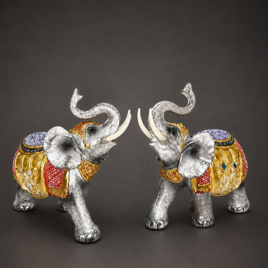 Abstract Modern Art Sculpture Showpiece for Home Decor - Two Elephant