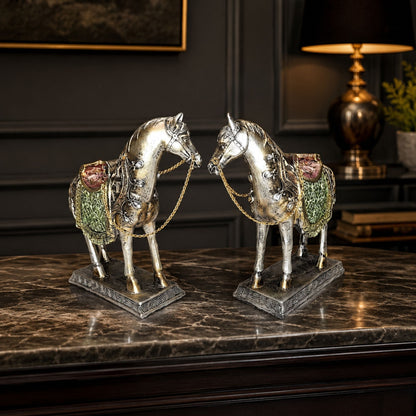 Abstract Modern Art Sculpture Showpiece for Home Decor - Silver Horse