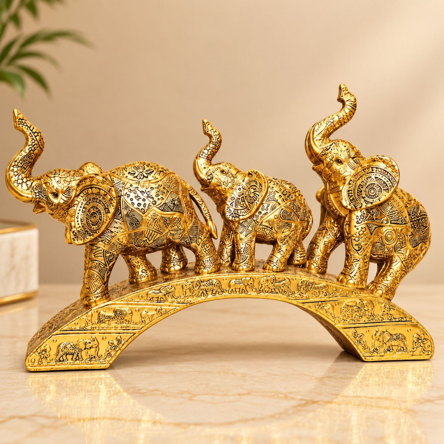 Abstract Modern Art Sculpture Showpiece for Home Decor - Elephant on Pool