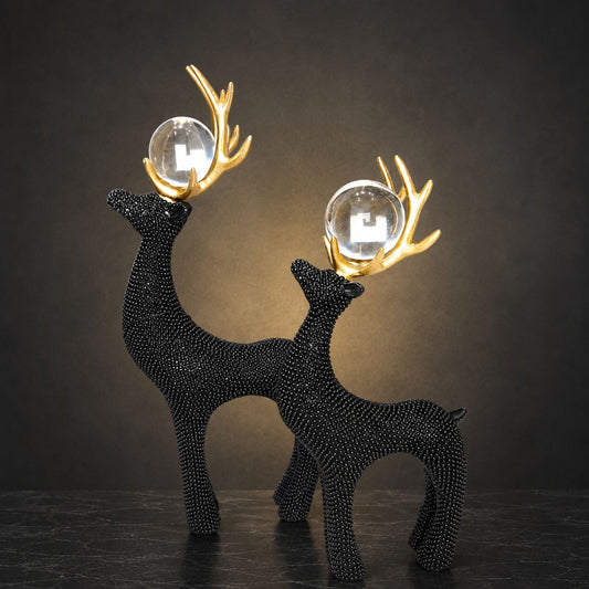Abstract Modern Art Sculpture Showpiece for Home Decor - Black Deer