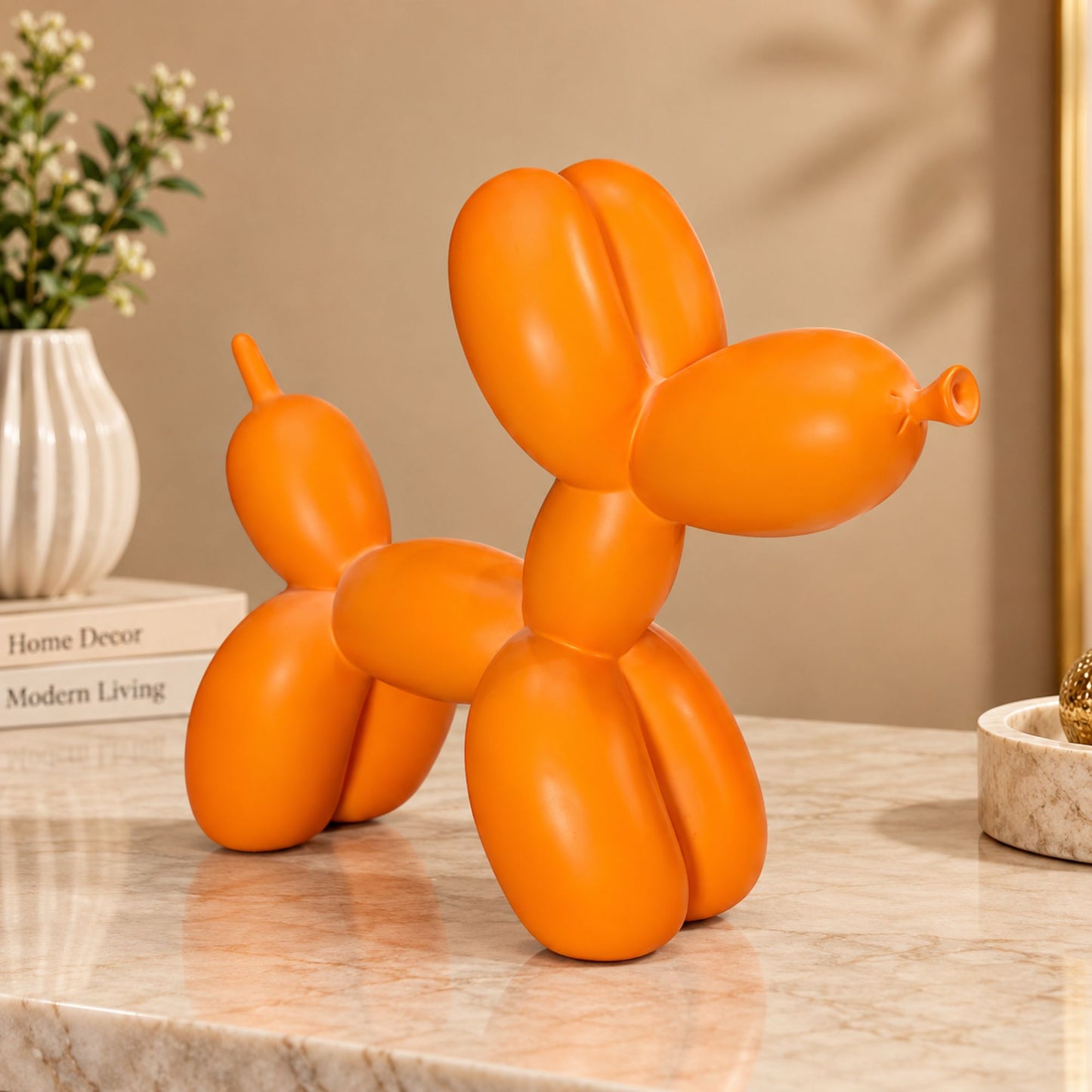 Abstract Modern Art Sculpture Showpiece for Home Decor - Balloon Creature Orange